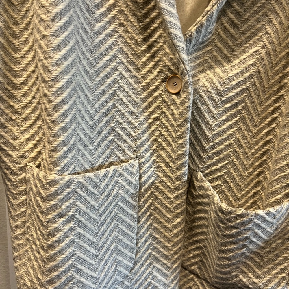 Portuguese Wool Pieper Coat in Neutral Mix-Match Hereingbone - Picture 7 of 9